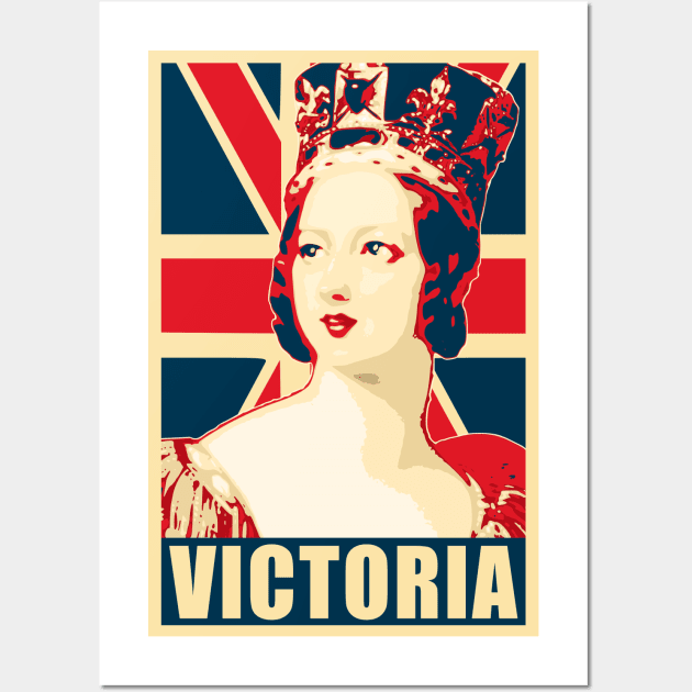 Queen Victoria Union Jack Propaganda Wall Art by Nerd_art